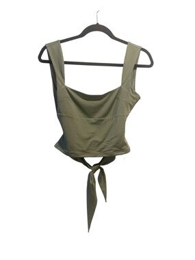 NWT Princess Polly Imelda Cropped Top Sage Olive Green US 6 Resortwear Old Money